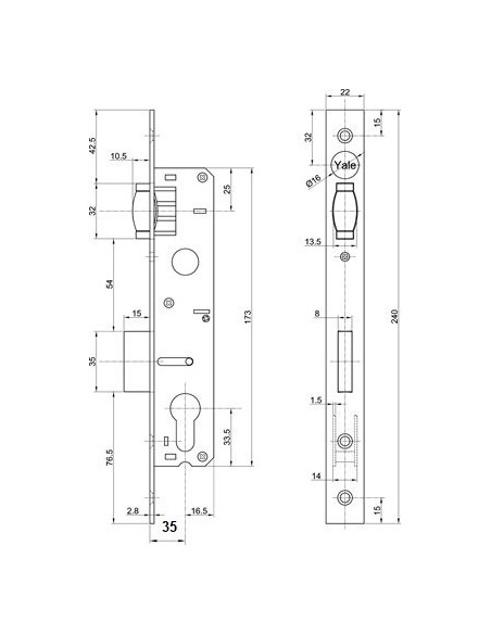Κλειδαριά βαρελάκι - μπίλια YALE