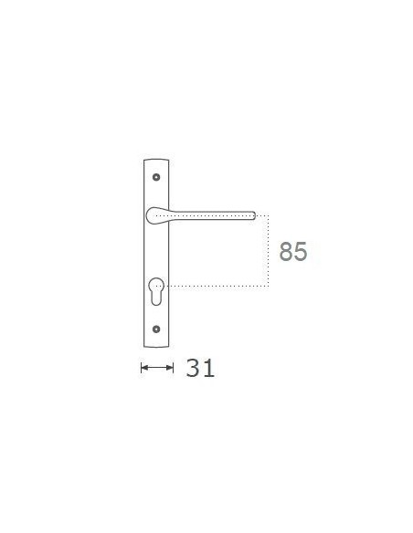 Πόμολο χερούλι με μονοκόμματη στενή πλάκα σειρά 1505 Πόμολο χερούλι με μονοκόμματη στενή πλάκα σειρά 1505