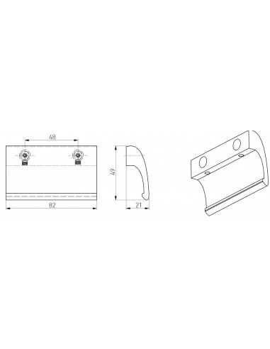 Λαβή SCHNAEPPER αλουμινίου με κρυφές βίδες στήριξης