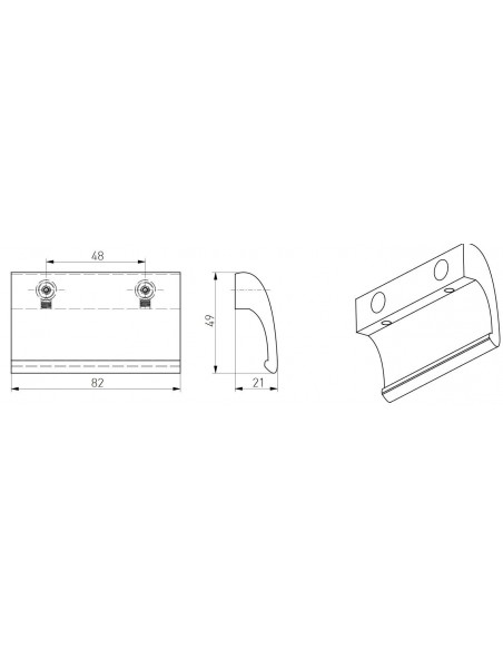 Λαβή SCHNAEPPER αλουμινίου με κρυφές βίδες στήριξης Λαβή SCHNAEPPER αλουμινίου με κρυφές βίδες στήριξης