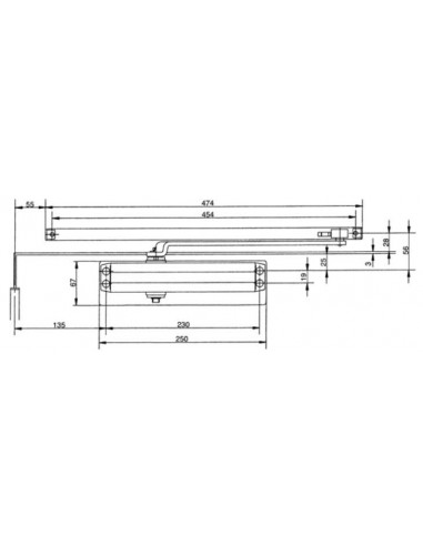 Μηχανισμός σούστα επαναφοράς πόρτας RYOBI D-2050T με μπράτσο συρτάρι