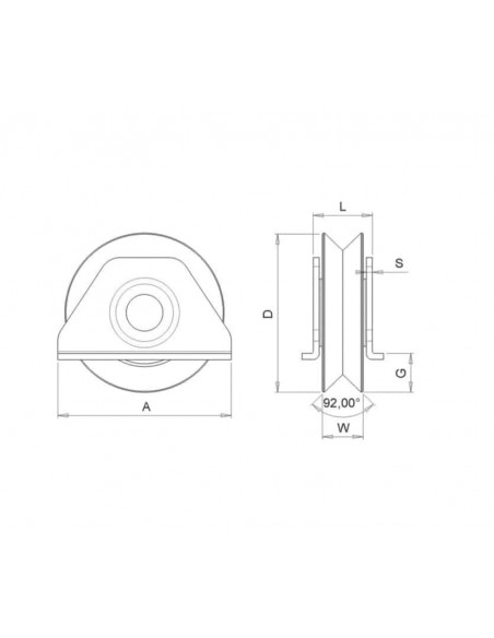 Ράουλο με πλαϊνή βάση ένα ρουλεμάν προφίλ γωνία