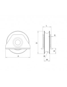 Ράουλο με πλαϊνή βάση ένα ρουλεμάν προφίλ γωνία 2