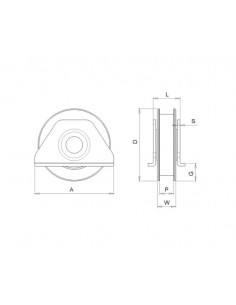 Ράουλο με πλαϊνή βάση ένα ρουλεμάν προφίλ γωνία 2
