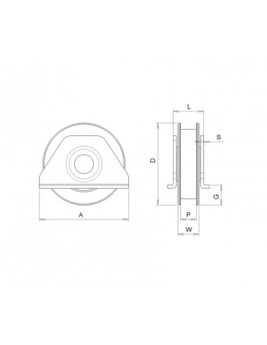 Ράουλο με πλαϊνή βάση ένα ρουλεμάν στρογγυλό προφίλ