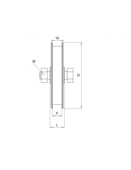 Wheel with screw one bearing round profile