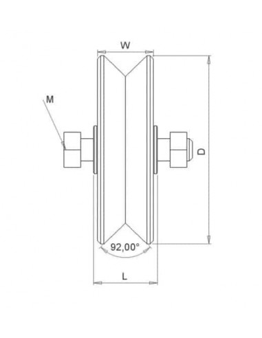 Wheel with screw and one bearing square shape