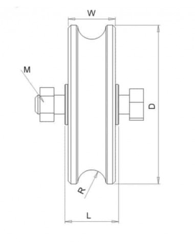 Wheel with screw two bearings angle shape