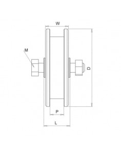 Wheel with screw two bearings round shape 2