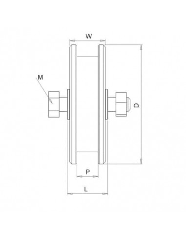 Wheel with screw two bearings round shape