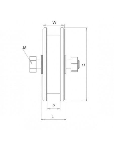 Wheel with screw two bearings round shape