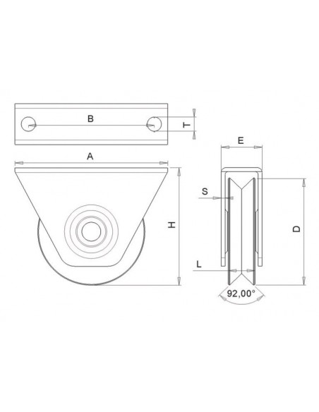 Wheel with screw two bearings square shape