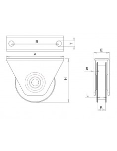 Wheel with support one bearing round profile 2