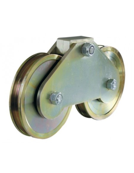 Βαγόνι με δύο διπλά ράουλα στρόγγυλο προφίλ