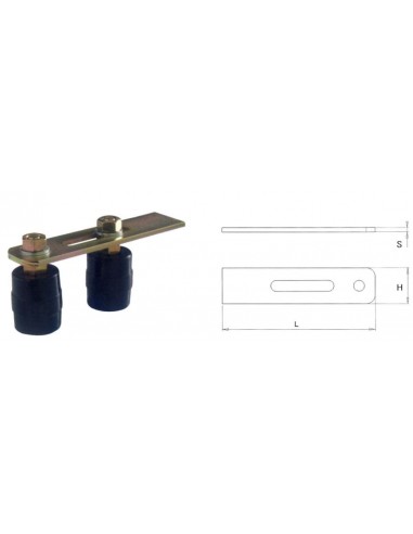Double adjustable plate for plastic guides