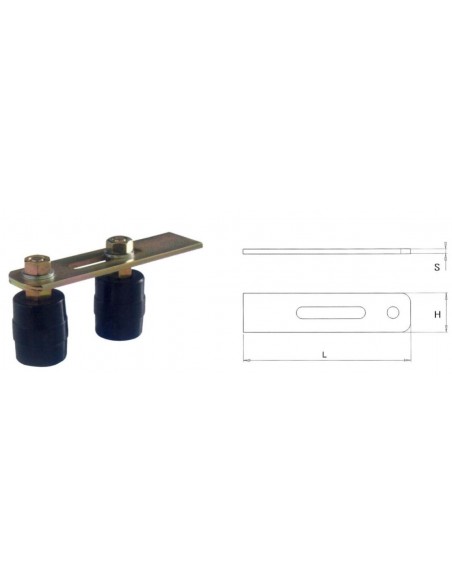 Double adjustable plate for plastic guides Double adjustable plate for plastic guides