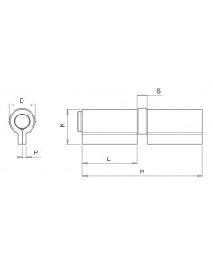 Hinge with two wings long double leaf series 2000 2