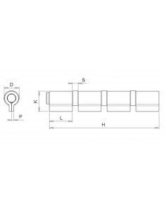 Hinge with three wings long double leaf adnd thrust bearing series 300 2