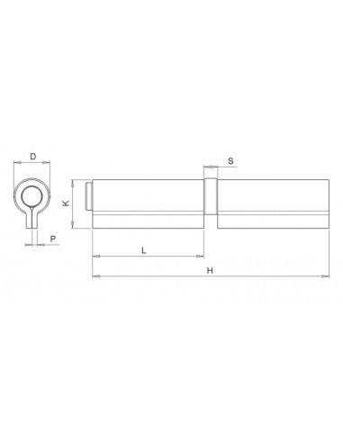 Hinge with four wings long double leaf and thrust bearing series 400