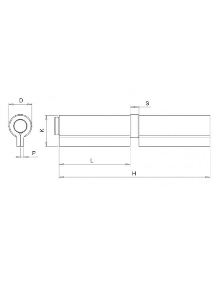 Hinge with four wings long double leaf and thrust bearing series 400