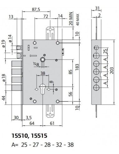 Κλειδαριά Ηλεκτρική CISA θωρακισμένης, με κύλινδρο & ηλεκτρικό κυπρί