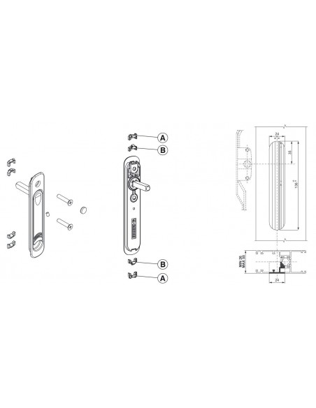 Χωνευτή λαβή καρέ