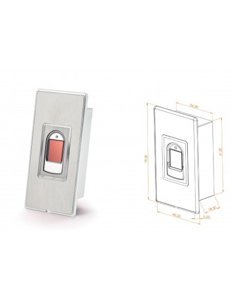 Διακόπτης ανάγνωσης δακτυλικού αποτυπώματος χωνευτός Διακόπτης ανάγνωσης δακτυλικού αποτυπώματος χωνευτός