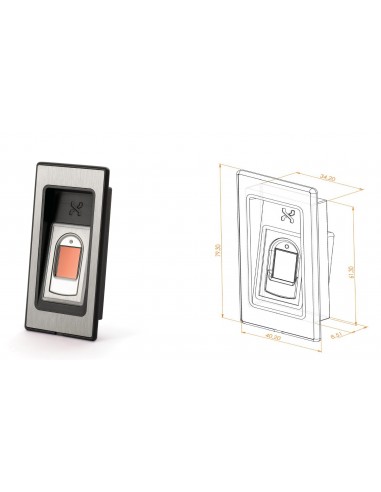 Διακόπτης ανάγνωσης δακτυλικού αποτυπώματος χωνευτός