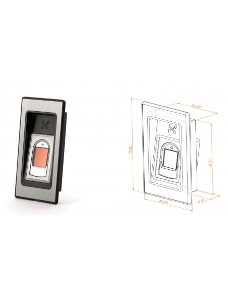 Διακόπτης ανάγνωσης δακτυλικού αποτυπώματος χωνευτός Διακόπτης ανάγνωσης δακτυλικού αποτυπώματος χωνευτός