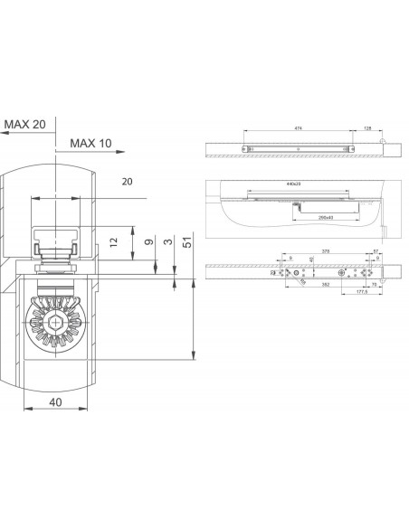 DC860 - Χωνευτός μηχανισμός επαναφοράς  DC860 - Χωνευτός μηχανισμός επαναφοράς