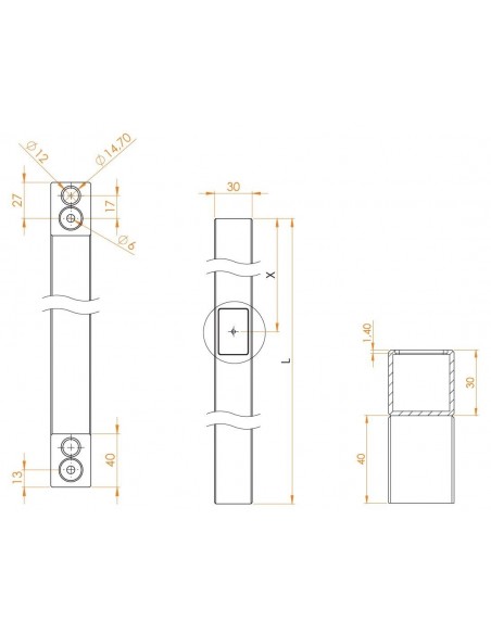 Λαβή κεντρικής πόρτας με αναγνώστη δακτυλικού αποτυπώματος ΤΜ 40×20