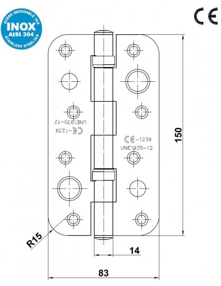 Μεντεσέδες ασφαλείας με ρουλεμάν