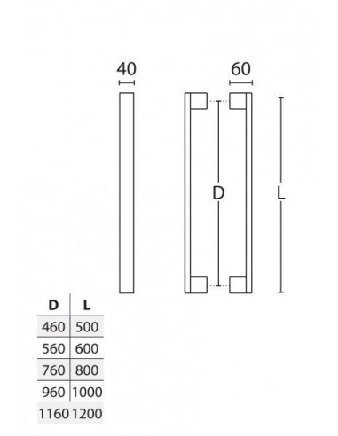 Ανοξείδωτη λαβή εξώπορτας σειρά 989
