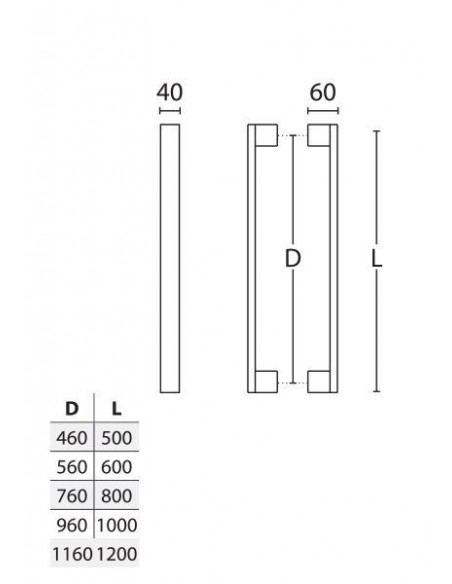 Ανοξείδωτη λαβή εξώπορτας σειρά 989