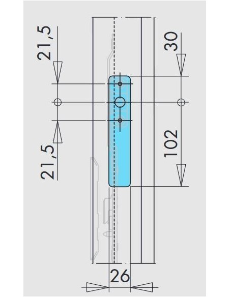 Μοχλός και χούφτα για συρόμενα κουφώματα
