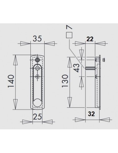 Μοχλός και χούφτα για συρόμενα κουφώματα