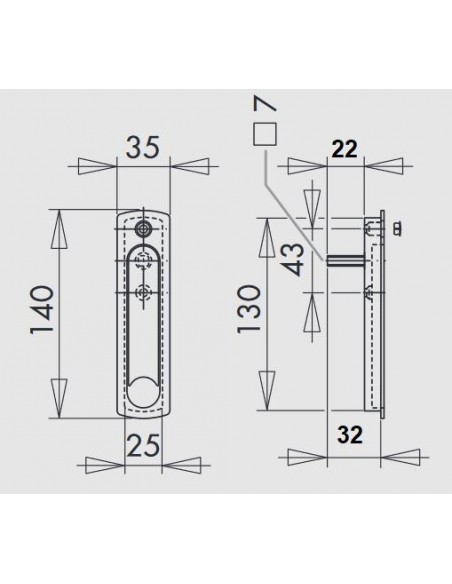 Μοχλός και χούφτα για συρόμενα κουφώματα