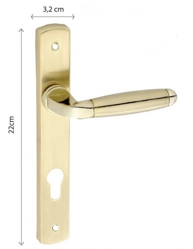 Πόμολο Πόρτας Στενή Πλάκα Εξώπορτας Αλουμινίου Νίκελ Ματ/Νίκελ