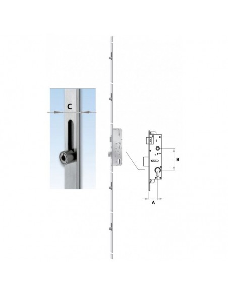 Κλειδαριά Τριών Σημείων Κυλίνδρου Cisa 53003-45 Κλειδαριά Τριών Σημείων Κυλίνδρου Cisa 53003-45