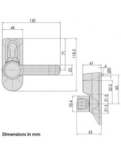 Knob for panic bar with cylinder and CISA key 2