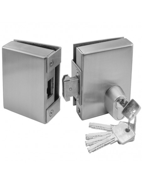 Κλειδαριά κρυστάλλου Τζαμόπορτας Γάντζου με κύλινδρο ασφαλείας πρόσθετη GEVY Κλειδαριά κρυστάλλου Τζαμόπορτας Γάντζου με κύλινδρο ασφαλείας πρόσθετη GEVY