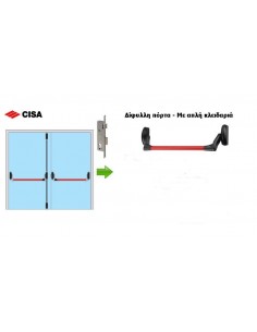Panic bar for Double door with panic lock