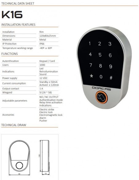 Καρταναγνώστης - Access Control K16 Καρταναγνώστης - Access Control K16