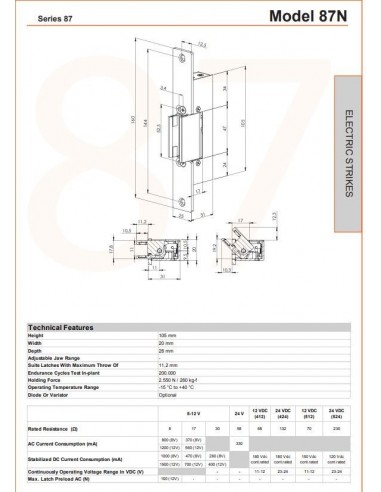ΗΛΕΚΤΡΙΚΟ ΚΥΠΡΙ ΓΙΑ ΓΥΑΛΙΝΕΣ ΠΟΡΤΕΣ 87CII N/X 8-12V AC/DC