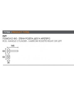 Χειρολλαβή Ροζέτα Φιξ INOX C1705RVY 2