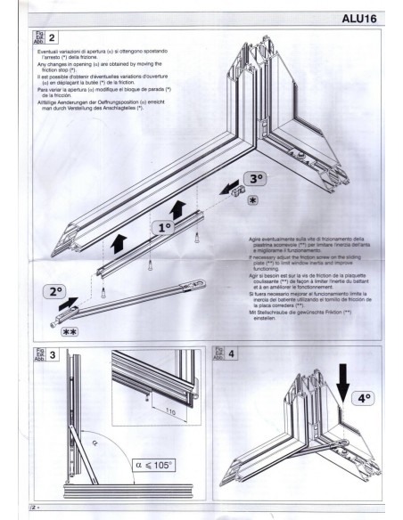 Κουμπάσο BREZZA περιμετρικού για πόρτα/παράθυρο με φρένο στοπ ALU 16