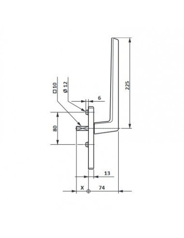 Λαβή συρόμενου-υψούμενου Hebel SI-LINE HS300 A0236