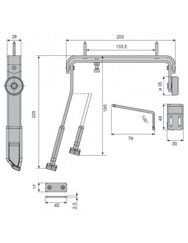 Σύστημα μπράτσο προπορείας για δίφυλλες πόρτες