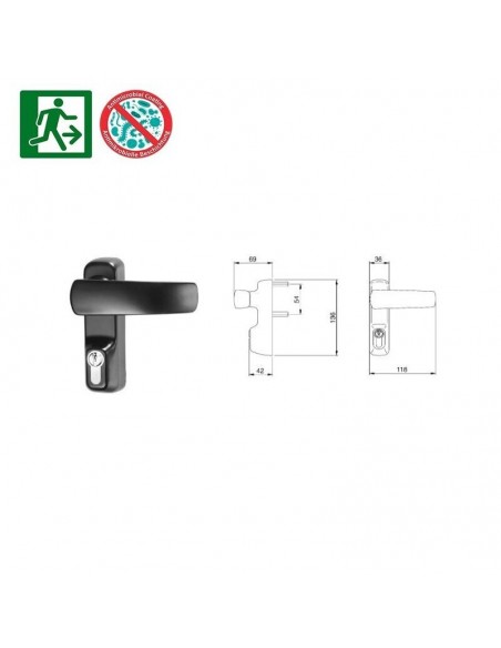 Μηχανισμός μπάρας πανικού-έξοδου κινδύνου ISEO Fast Push IDEA Base-Αντιμικροβιακή-αντιβακτηριδιακή προστασία Μηχανισμός μπάρας πανικού-έξοδου κινδύνου ISEO Fast Push IDEA Base-Αντιμικροβιακή-αντιβακτηριδιακή προστασία