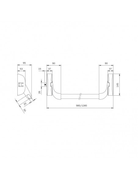 Μηχανισμός μπάρας πανικού-έξοδου κινδύνου δίφυλλη ISEO Fast Push IDEA Base-Αντιμικροβιακή-αντιβακτηριδιακή προστασία